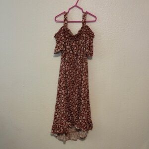 Chenault Kids Red Floral High Low Dress